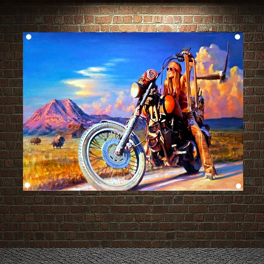 Auto Repair Shops - Eagle Easy Rider 빈티지 장식 배너