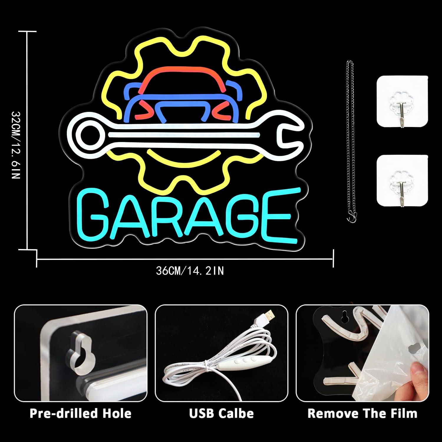 차고 네온사인 USB 전원 LED 디밍 가능 네온 조명 - Auto Repair Shops 리뷰 및 가격