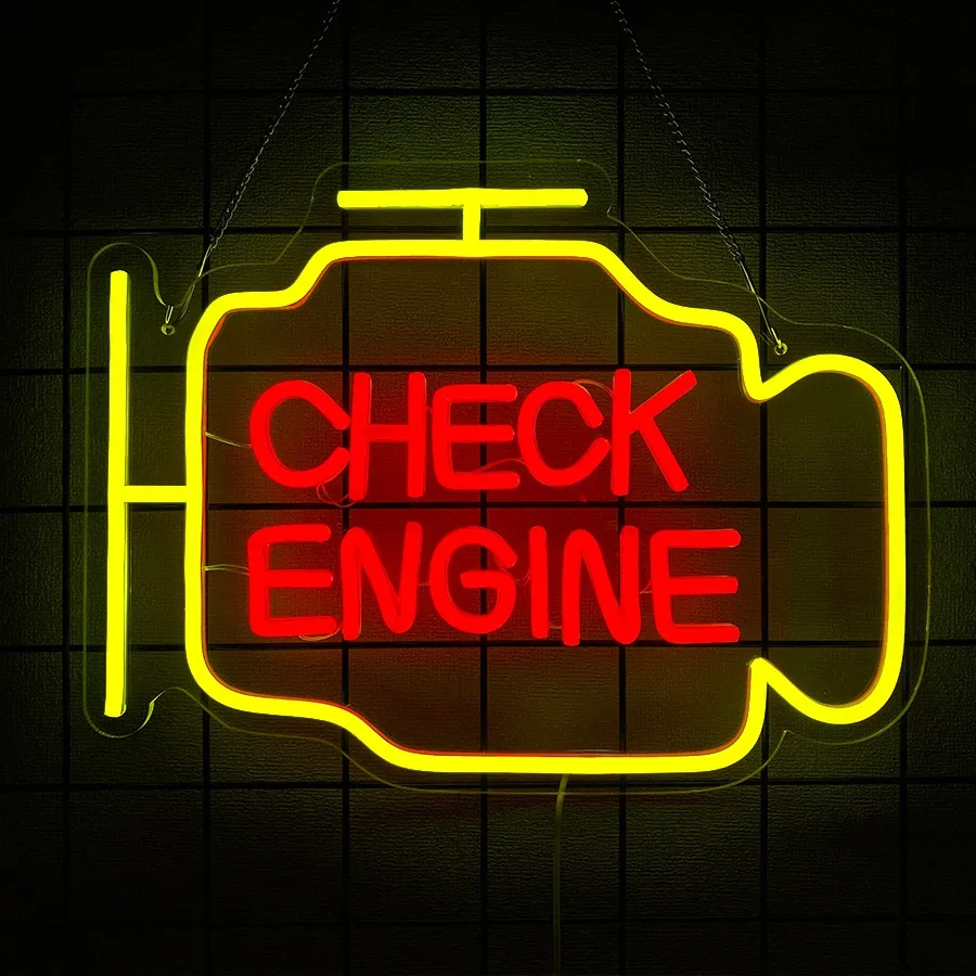 벽 장식용 체크 엔진 시리즈 네온 사인, 남자 동굴 장 - Auto Repair Shop Names 리뷰 및 가격