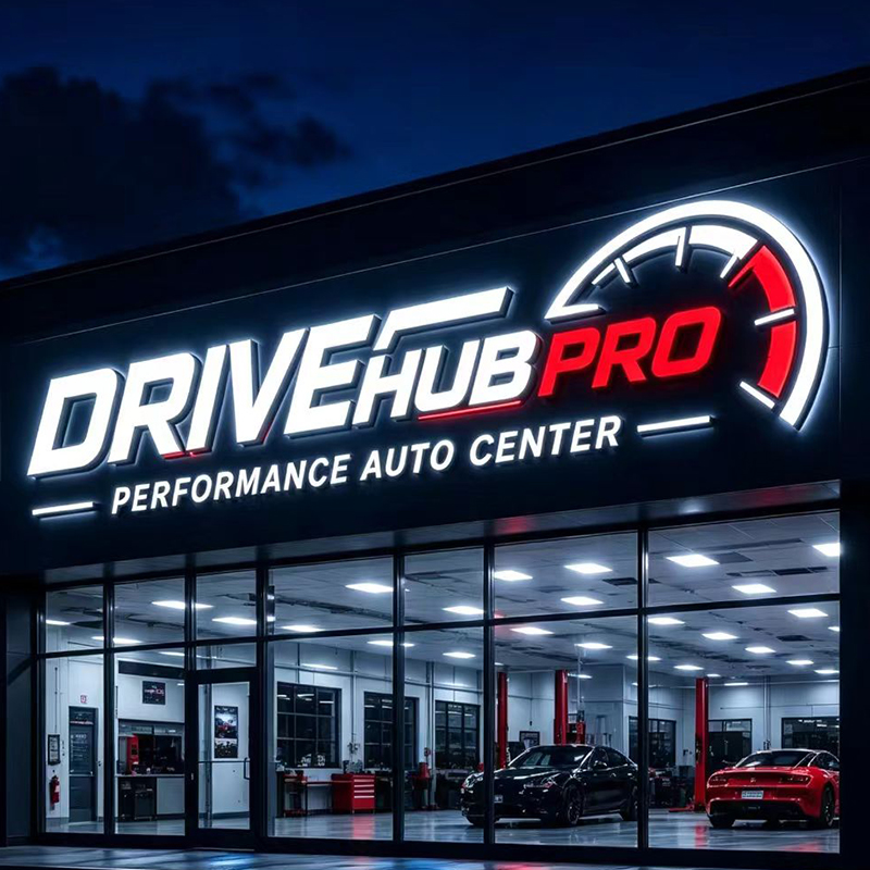 3D 맞춤형 LED 조명 문자 간판, 실외 방수 자동차 - Auto Repair Shop Logo Design 리뷰 및 가격